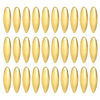 PATIKIL Fishing Lure Blades 1x0.3, 50 Pack Willowleaf Lure Making for DIY Bait, Golden
