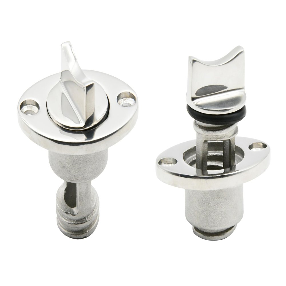 Vinland Marine Transom Drain Plug, Garboard Drain Plug 1, Round or Oval Flange 316 Stainless Steel, Boat Plug Kit, bass Tracker Boat Drain Plug, Marine Drain Plug kit, Boat Plugs 1 inch