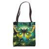 Fantasy Faerie Garden Glowing Fireflies Luna Moth Graphic Tote Bag view 1