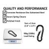 Branded Boards Black & Silver Zinc-Galvanized Heavy Duty Bushcraft Carabiner Spring Snap Clip Link Hooks 200-500lb Load 2, 6 & 12 Packs (Black-5cm-2 Pack) view 3