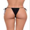 Sports Illustrated Women's String Tie Side Tanga, Black, Large view 2
