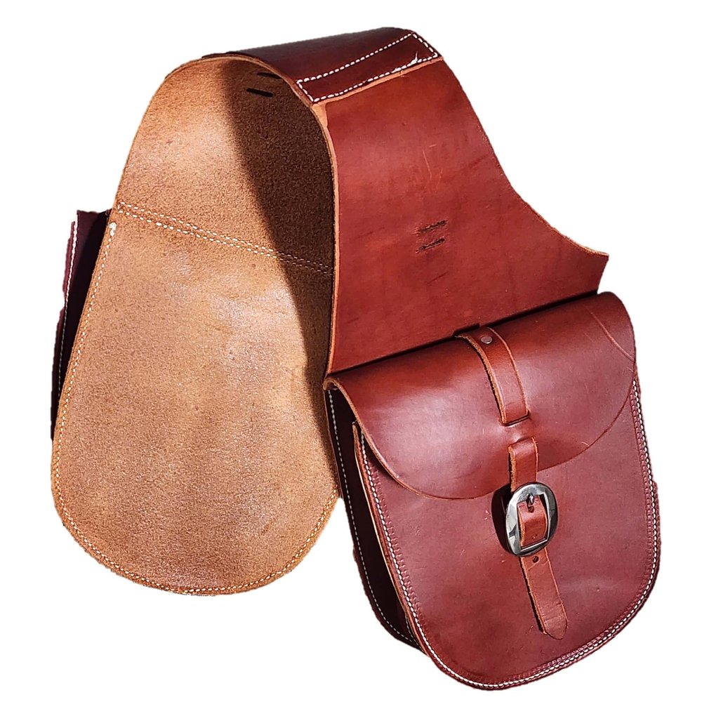 New Medium Size Saddle Bags made with Harness Leather, brown