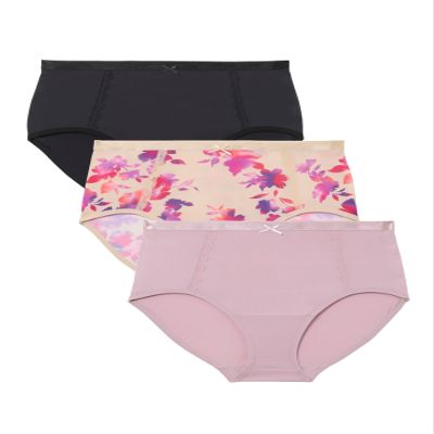 Catherines Plus Size Full Coverage Microfiber Panty 3-Pack - 11, Watercolor Floral Pack