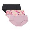 Catherines Plus Size Full Coverage Microfiber Panty 3-Pack - 11, Watercolor Floral Pack view 1