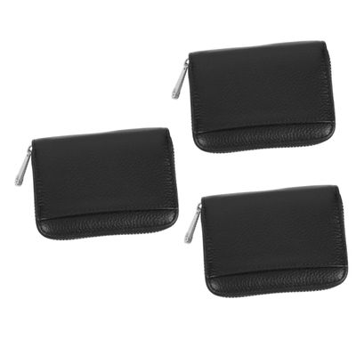 CALLARON 3pcs Elegant Credit Cards Holder Stylish Card Bag Cowhide Container Id Case