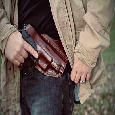 Falco Cross Draw Leather Holster for CZ 75, 75B, 85, 85B