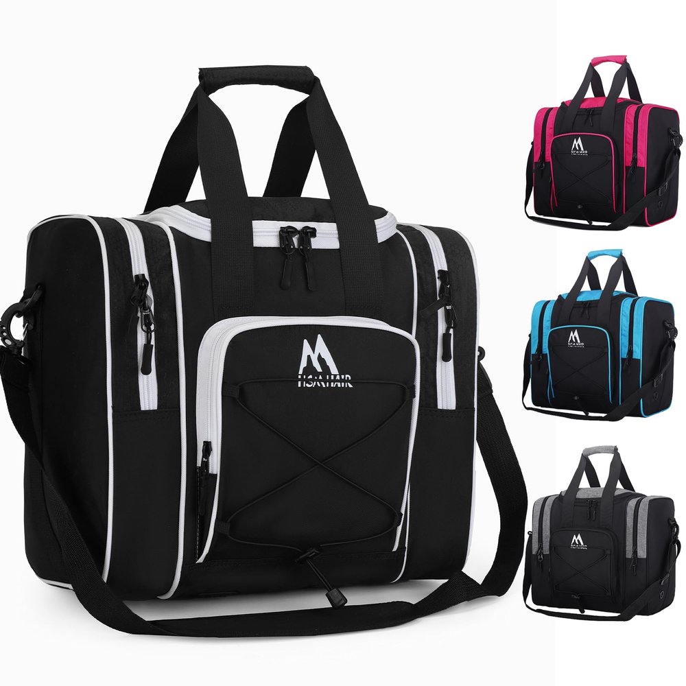 Hsmihair Bowling Ball Bag for Single Ball, Bowling Tote with Padded Holder,Fits Shoes up to Mens Size 14, Carry Bag for Bowling Accessories