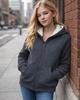 Coney Island Girls Hoodie - Cozy Soft Fleece Sherpa Lined Hoodie Zip Up Sweatshirt for Girls - Size Up for Better Fit, Size 6-7, Charcoal/Ecru view 2