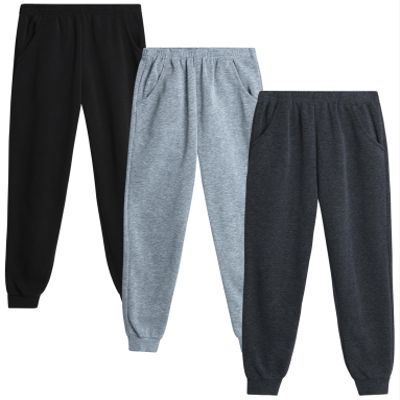 Coney Island Girls Sweatpants 3 Pack Active Fleece Jogger Pants with Pockets Performance Sweatpants for Girls (5-16), Size 6X, Black/Charcoal/Heather Grey