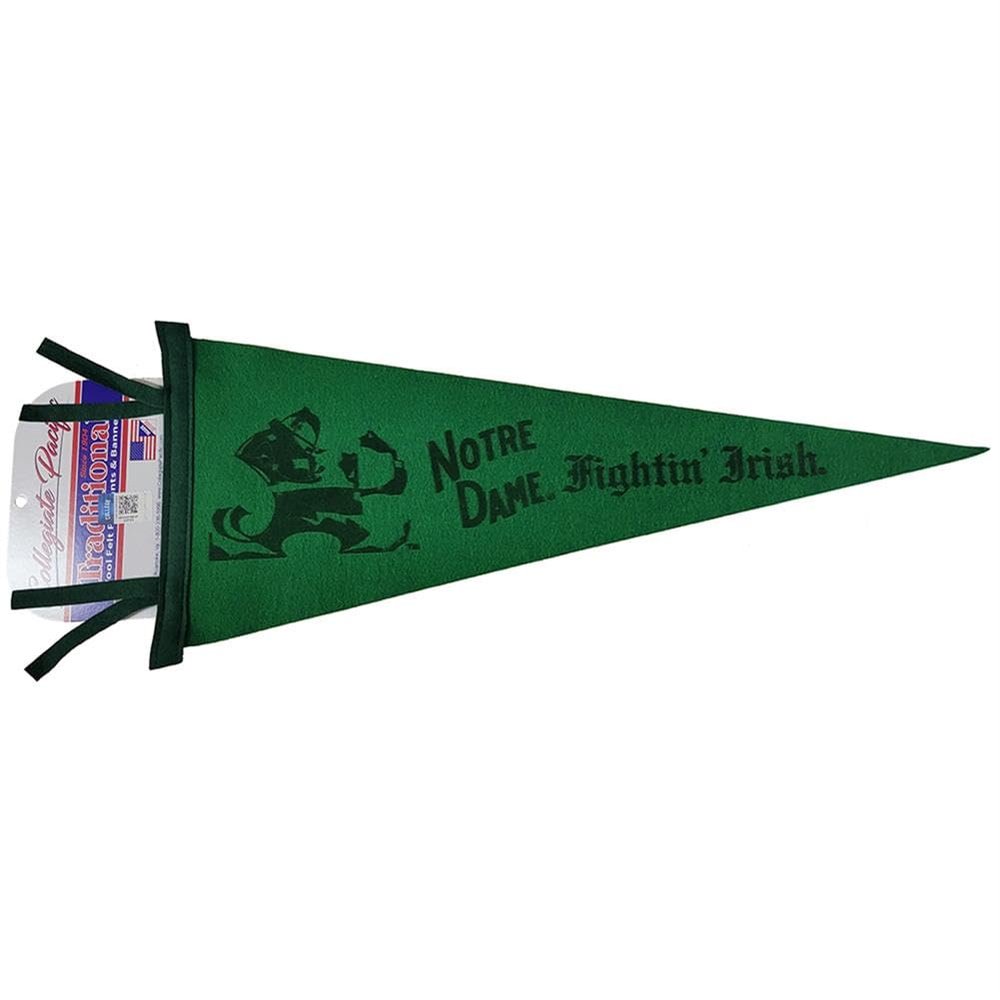 Notre Dame Fighting Irish Wool Felt Pennant - 9" x 24" - Green