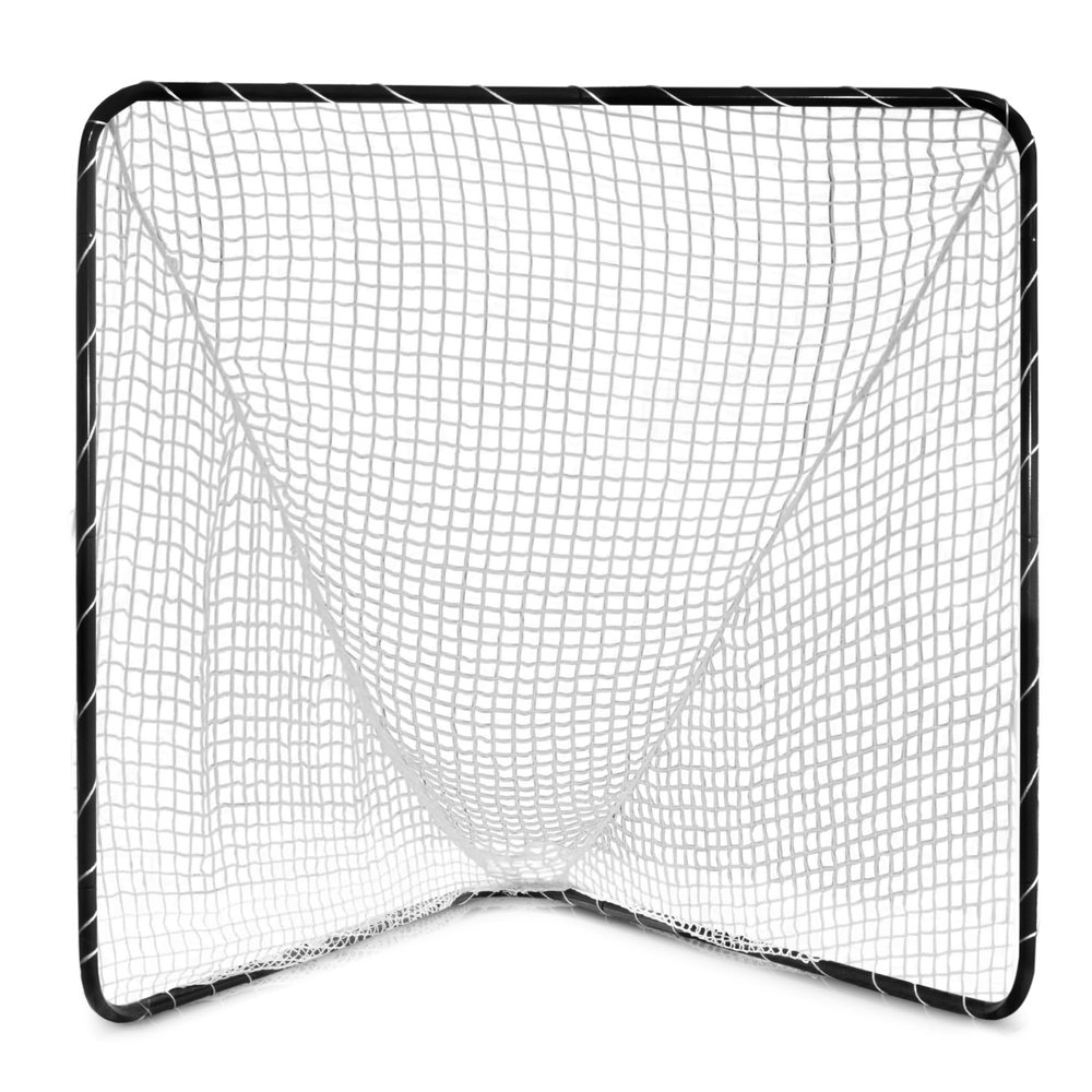 Velocity Official Size 6x6x7' Backyard Lacrosse Practice and Training Goal, Includes 4MM Lacrosse Net, for Youth, Kids, and Adults Black Frame, White Net