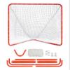 Velocity Official Size 6x6x7' Backyard Lacrosse Practice and Training Goal, Includes 4MM Lacrosse Net, for Youth, Kids, and Adults  Red Frame, White Net view 2