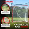 Velocity Official Size 6x6x7' Backyard Lacrosse Practice and Training Goal, Includes 4MM Lacrosse Net, for Youth, Kids, and Adults  Red Frame, White Net view 3