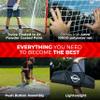 Velocity Official Size 6x6x7' Backyard Lacrosse Practice and Training Goal, Includes 4MM Lacrosse Net, for Youth, Kids, and Adults  Red Frame, White Net view 4