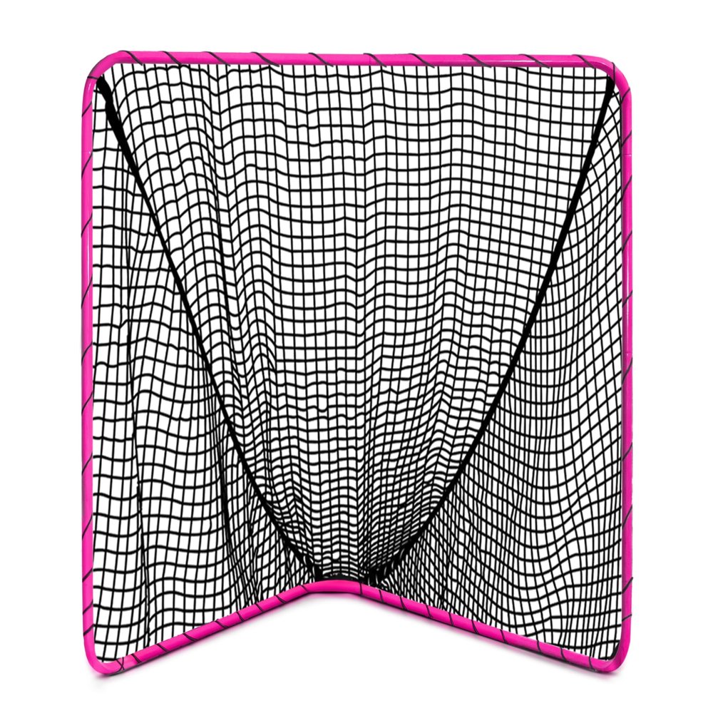 Velocity Official Size 6x6x7' Backyard Lacrosse Practice and Training Goal, Includes 4MM Lacrosse Net, for Youth, Kids, and Adults Pink Frame, Black Net