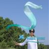 Winged Sirenny Lightweight Worship Poi-Streamer, 98" Silk Poi-ribbon Dance Prop for Praise Dance & Flow Art, with a Poi Rope & Telescopic Rod,Peacock Green Fading view 3