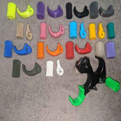 * (Set of 2) Fits UV Button * Ultraview Medium Release Thumb & Finger Attachments (2 Finger, Flo Yellow, 3/4" Spiral Knurl)