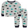Little bety Boys Soft&Comfortable 4 Pieces Cotton Pjs Star Pajamas Long Sleeve Space Pjs Kids Sleepwear Size 5 Dark Blue&Grey&Peacock Blue view 2