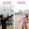Soft Touch Volleyball Kit - Official Size 5 PU Leather Volleyball - for Outdoor/Indoor Play/Beach Game/Gym Training for Youth Teens Children Practice Volleyballs with Small Pump (Pink+Violet+White) view 4