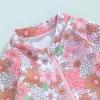 Toddler Baby Girl One Piece Swimsuit Long Sleeve Floral/Tie Dye Bathing Suit Ruffle Swimwear Beachwear 6M-6T (Floral Pink, 3-4 Years) view 2