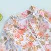 Toddler Baby Girl One Piece Swimsuit Long Sleeve Floral/Tie Dye Bathing Suit Ruffle Swimwear Beachwear 6M-6T (Floral Gold, 2-3 Years) view 3