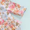 Toddler Baby Girl One Piece Swimsuit Long Sleeve Floral/Tie Dye Bathing Suit Ruffle Swimwear Beachwear 6M-6T (Floral Gold, 2-3 Years) view 4