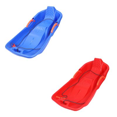 Winter Two-Person, Two-Seater Sledges, Children's Fun Sledges, Sledges with Brakes and Pulling Ropes, Plastic High-Backed Sledges