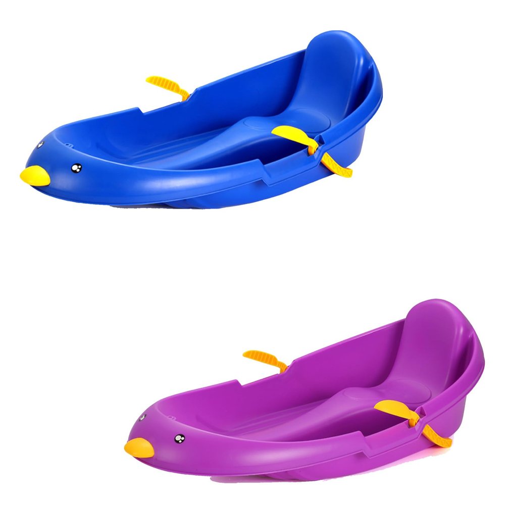 Children's Skis, Thickened Wear-Resistant Sledges, Winter Sledges with Pull Ropes, Plastic Sledges, Sledges with Backrests