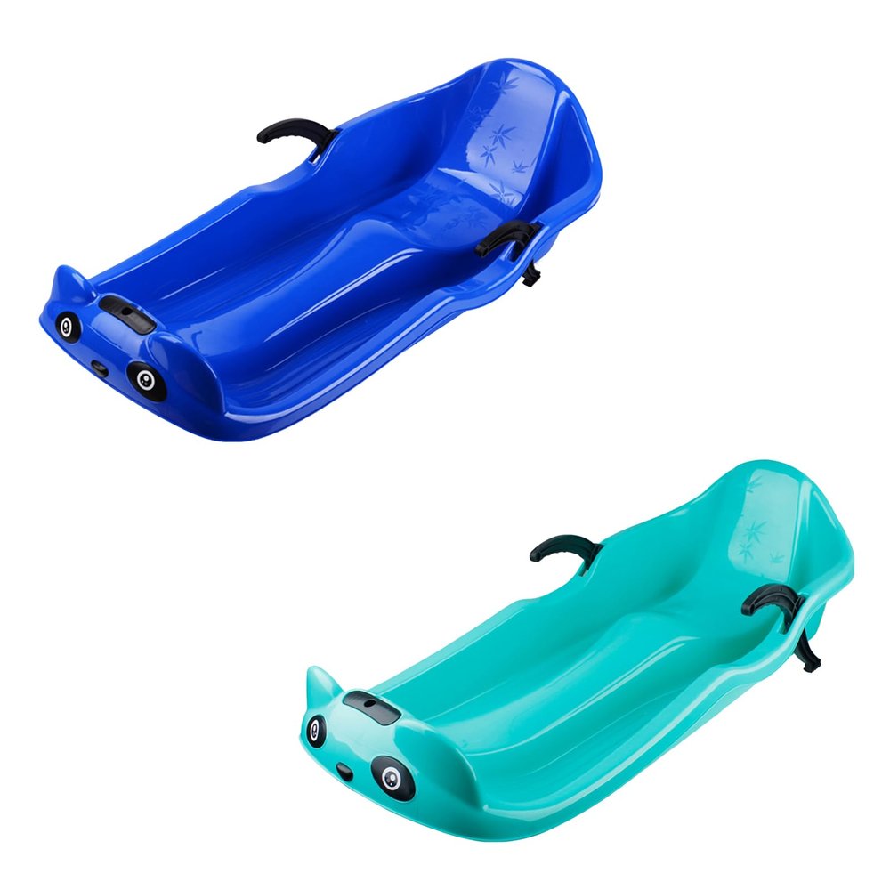 Children's Double Sledge, Winter Wear Sledge, Sledge with Backrest, Plastic Sledge, Double Armrest Brake Sledge