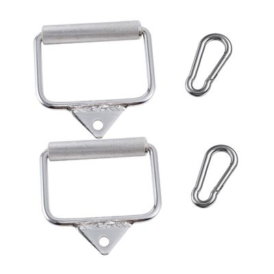 Yardwe 4pcs D-Handle Cable Attachment Set Hooks for Fitness Training Exercise Handles for Tension Bar Compatible Cable Machines for Strength Training and Muscle Building