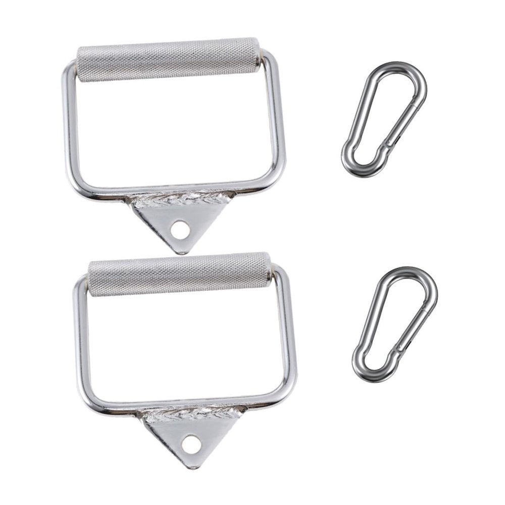 Yardwe 4pcs D-Handle Cable Attachment Set Hooks for Fitness Training Exercise Handles for Tension Bar Compatible Cable Machines for Strength Training and Muscle Building