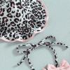 Baby Girls Swimsuit Bikinii Sets Sleeveless Tank Tops+Swim Shorts+Sun Hat Infant Girl Bathing Suit Beachwear (D-Leopard Print, 12-18 Months) view 3