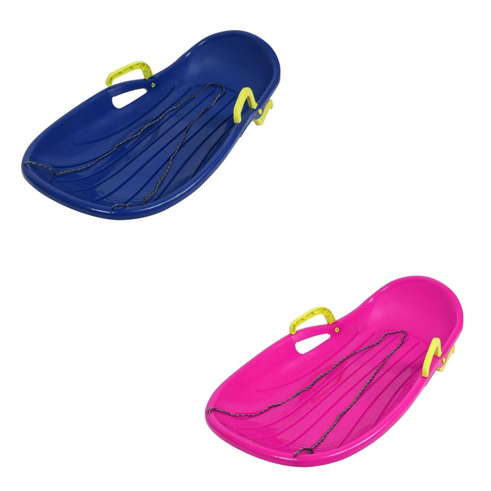 Winter Tandem Sledges, Frost-Resistant Fun Sledges, Thickened Plastic Sledges, Sledges with Brakes and Pull Ropes