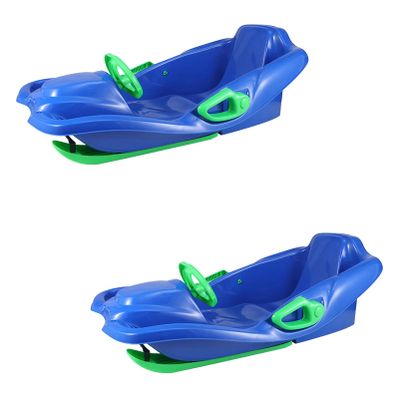 Children's Sledges, Thickened Double Sledges, Winter Sledges with Backrests, Plastic Sledges