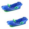Children's Sledges, Thickened Double Sledges, Winter Sledges with Backrests, Plastic Sledges view 1