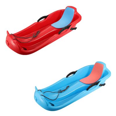 Double Winter Sledges, Children's Sledges with Two Handles, Frost-Resistant and Wear-Resistant Plastic Sledges, Sledges with Backrests