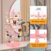 17Dec 6 Tier Rotating Jewelry Organizer Stand, 230 Holes Earring Holder Organizer for Women Girls, Spinning Earring Tree with Ring Holder, Wide Base for Bracelets Watches Lipstick view 4