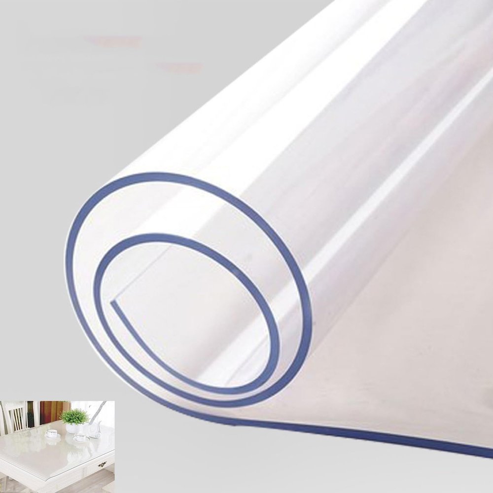 QCHIAN Transparent Tablecloth, Waterproof and Washable PVC Outdoor Tablecloth, Dining Rooms and Office Workplaces for Tablecloths and Desktops(Size:L(2ft) X W(1.31ft) X T(0.08"))