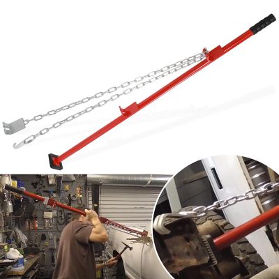 E-cowlboy 77175 Premium Auto Body Alignment Bar 1-1/4" Diameter - Versatile Cars Bumper Alignment Tool with Chain- Auto Body Tools for Bumpers, Panels, Hoods, Decks and Brackets - Length 52.6 Inch