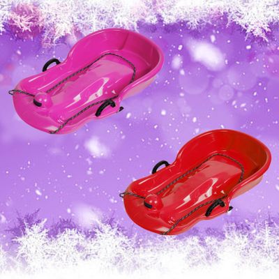Children's Sledges, Frost-Resistant and Wear-Resistant Winter Sledges, Thickened Two-Seater Sledges, Sledges with Brake Pull Rope