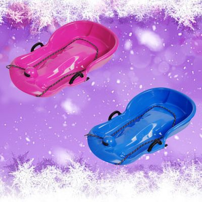 Children's Sledges, Frost-Resistant and Wear-Resistant Winter Sledges, Thickened Two-Seater Sledges, Sledges with Brake Pull Rope