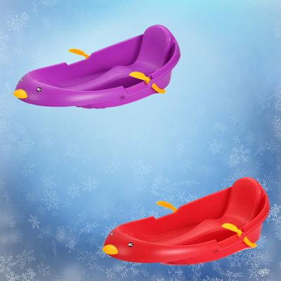Thickened Wear-Resistant Sledges, Children's Ski Sledges, Plastic Sledges, Sledges with Backrests, Winter Sledges