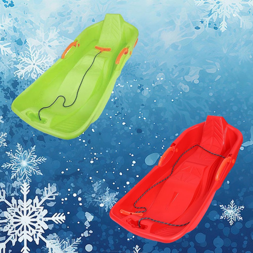 Children's Fun Sled, Winter Wear Sled, Freeze-Proof High Back Sled, Sled with Pull Rope