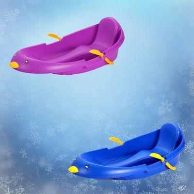 Thickened Wear-Resistant Sledges, Children's Ski Sledges, Plastic Sledges, Sledges with Backrests, Winter Sledges