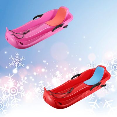 Winter-Resistant Sledges, Two-Person Upholstered Sledges, Sledges with Backrests, Sledges with Pull Ropes, Two-Handled Children's Sledges