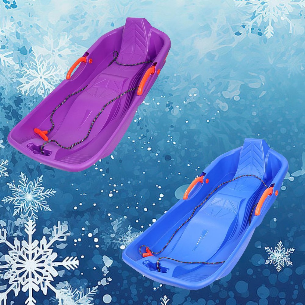 Children's Fun Sled, Winter Wear Sled, Freeze-Proof High Back Sled, Sled with Pull Rope