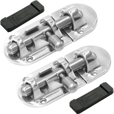 2PCS Boat Door Lock Latch, 316 Stainless Steel Long Locker Door Lock Latch Heavy Duty Marine Slide Lock Barrel Bolt Clasp for Boat Windows/Doors/Hatches/Cabinet (90mm / 3.5in)