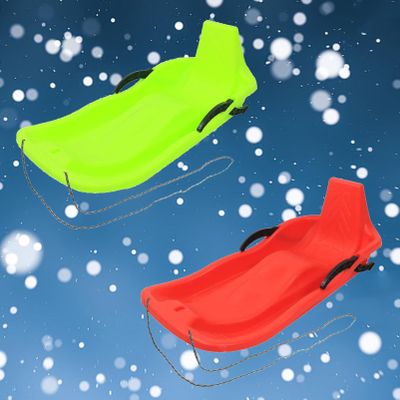 Winter Children's Sledges, Fun Sledges, Plastic High Back Sledges, Thickened Wear-Resistant Sledges, Sledges with Brakes and Pull Ropes