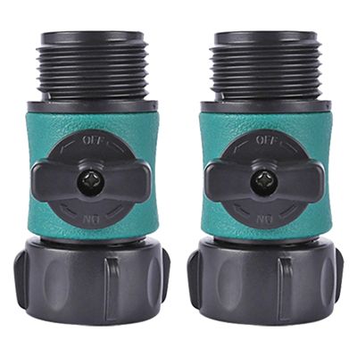 DEMCAY 2pcs 3/4 Inch Good Sealing Full Flow Ergonomic Handle Durable Lightweight ABS Shut Off Valve Convenient Agriculture Garden Hose