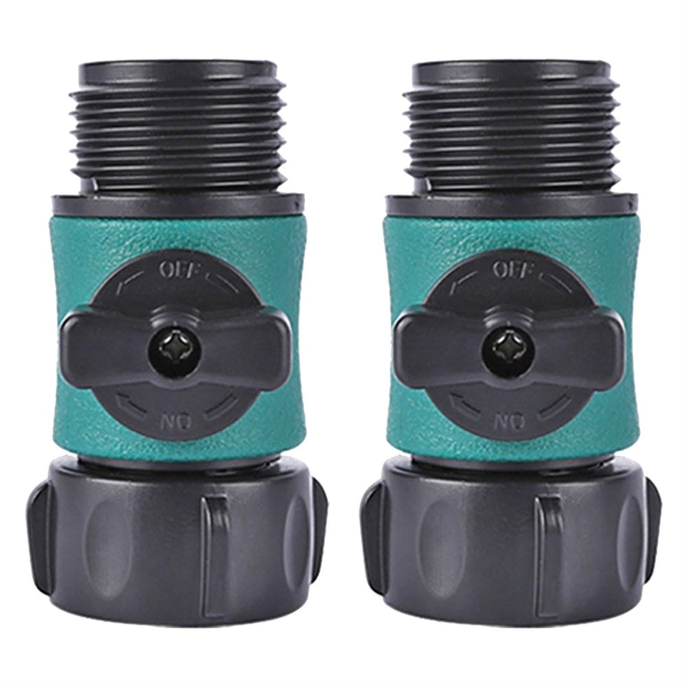 DEMCAY 2pcs 3/4 Inch Good Sealing Full Flow Ergonomic Handle Durable Lightweight ABS Shut Off Valve Convenient Agriculture Garden Hose